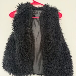Black Faux Fur Vest